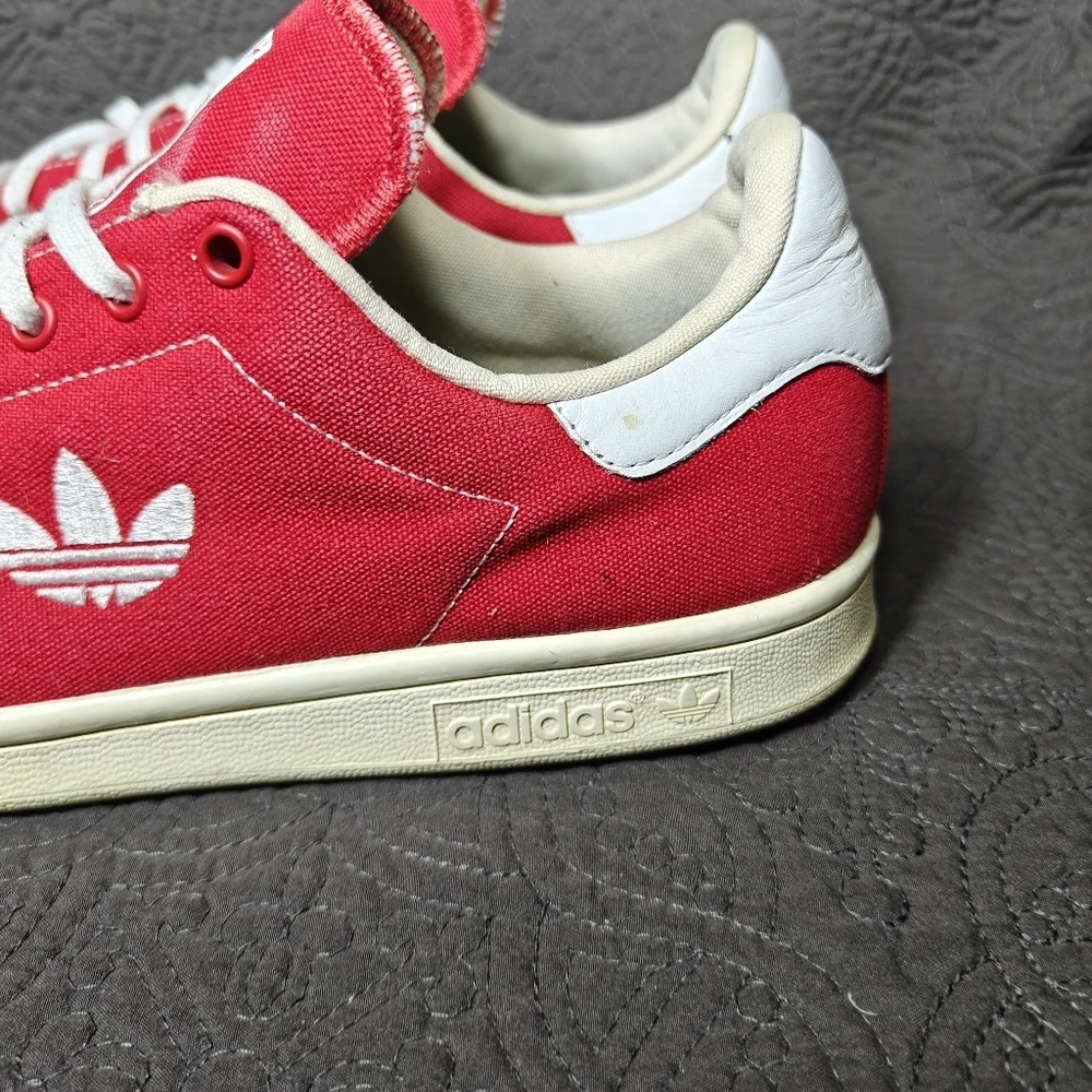 Adidas Stan Smith Scarlet Canvas Classic Logo Retro Sneakers Men's Shoe Size 8.5